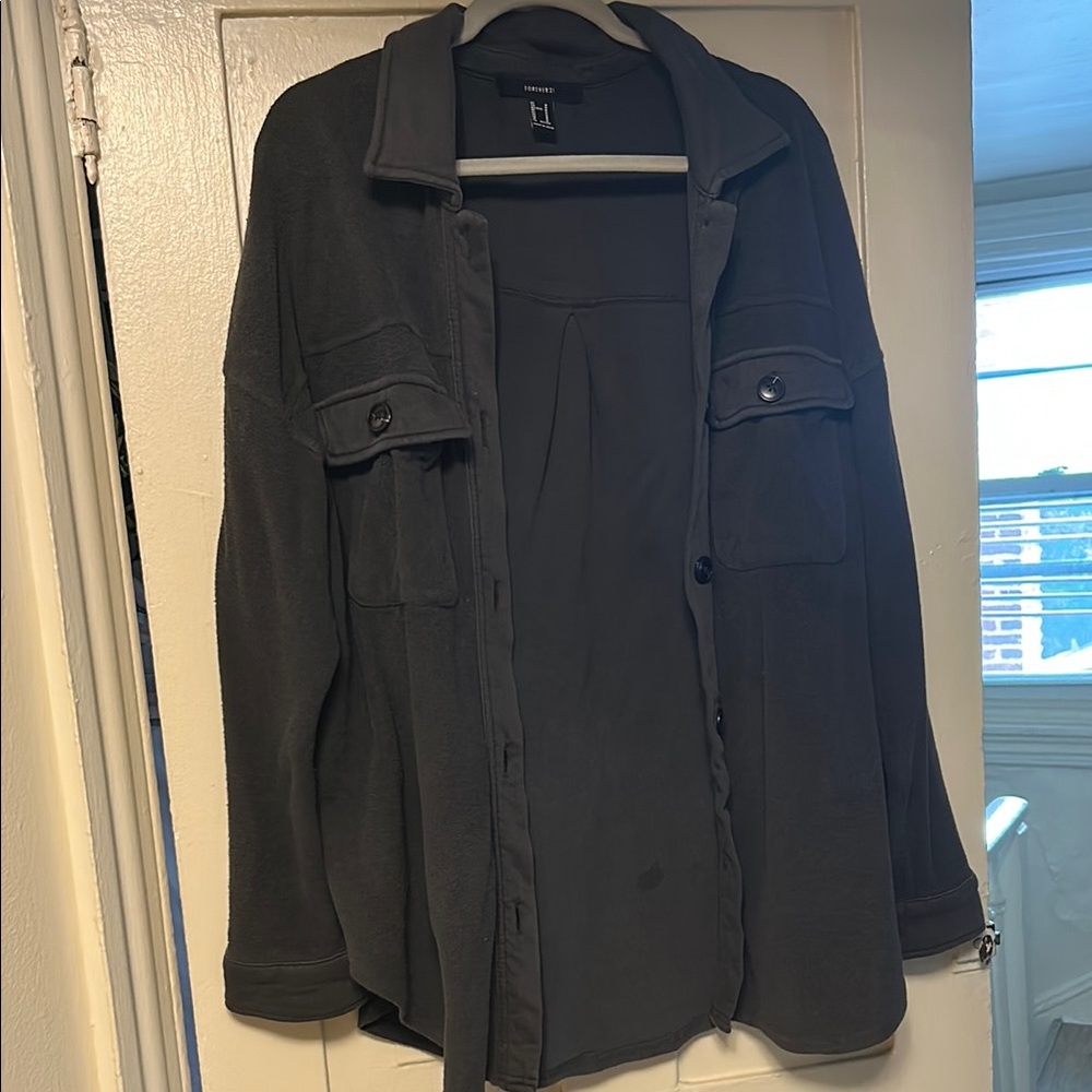 Forever 21 - Charcoal Lightweight Shirt Jacket